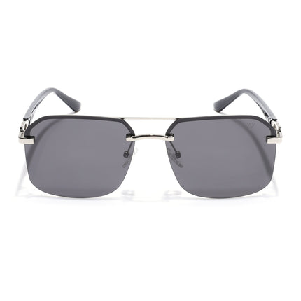 Odyssey | Black & Silver Wayfarer Polarized Sunglasses - PMG4144