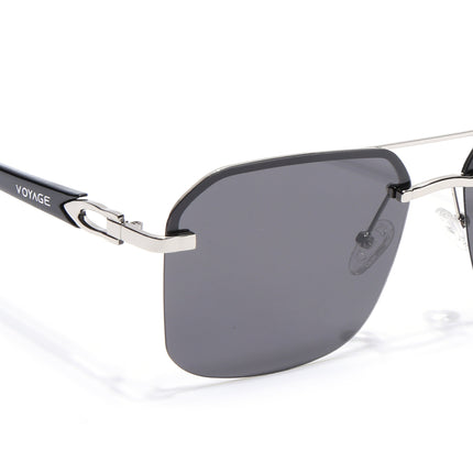 Odyssey | Black & Silver Wayfarer Polarized Sunglasses - PMG4144