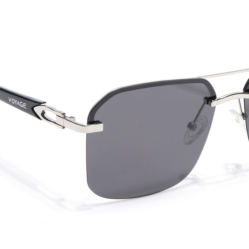 Odyssey | Black & Silver Wayfarer Polarized Sunglasses - PMG4144