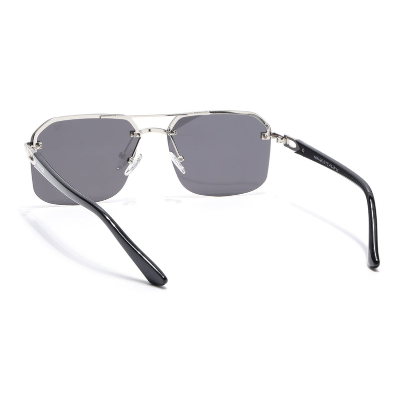 Odyssey | Black & Silver Wayfarer Polarized Sunglasses - PMG4144
