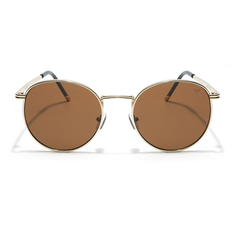 Sylis | Round Brown Gold Sunglasses MG3623