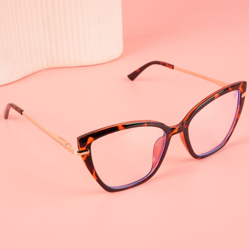 Voyage Glam Demi Brown Cateye TR Clip-On Polarized Sunglasses for Women - PMG4818-C3