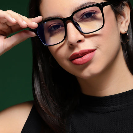 Voyage Air Shine Black Square Eyeglasses for Men & Women - MG4593-C1