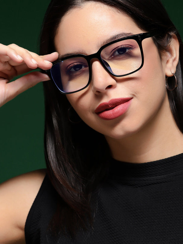 Voyage Air Shine Black Square Eyeglasses for Men & Women - MG4593-C1