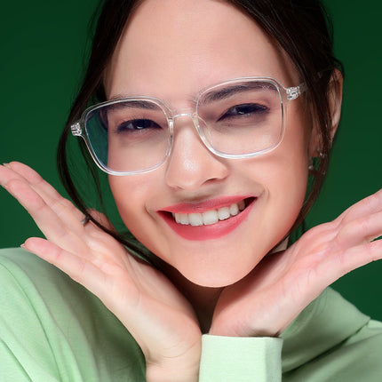 Voyage Air Transparent Square Eyeglasses for Men & Women - MG4384-C2