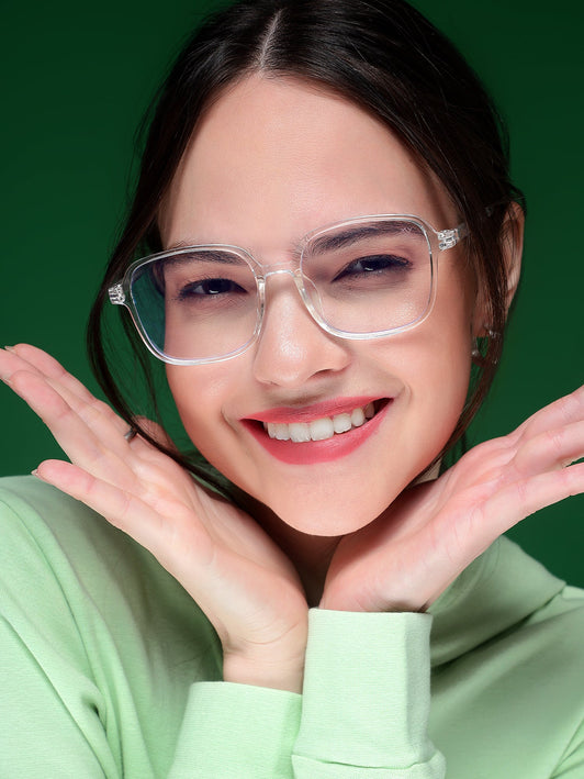 Voyage Air Transparent Square Eyeglasses for Men & Women - MG4384-C2