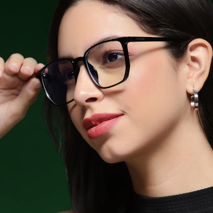 Voyage Air Black Square Eyeglasses for Men & Women - MG4558-C1