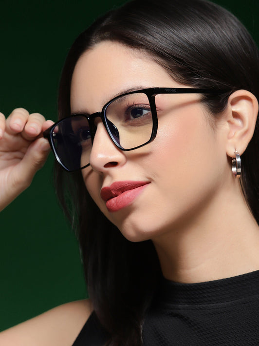Voyage Air Black Square Eyeglasses for Men & Women - MG4558-C1