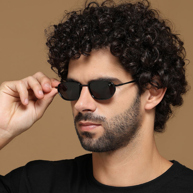 Marshall | Black Unisex Polarized Sunglasses | Black Lens - PMG6050