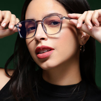 Voyage Air Light Grey Square Eyeglasses for Men & Women - MG4589-C2