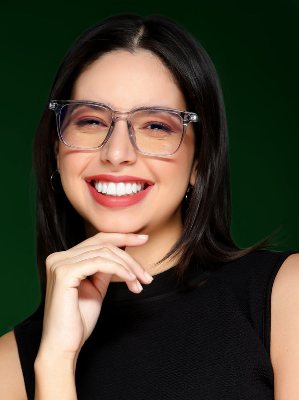 Voyage Air Transparent Square Eyeglasses for Men & Women - MG4595-C3