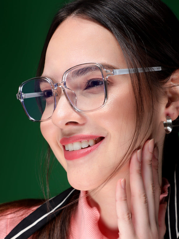 Voyage Air Grey Square Eyeglasses for Men & Women - MG4383-C5