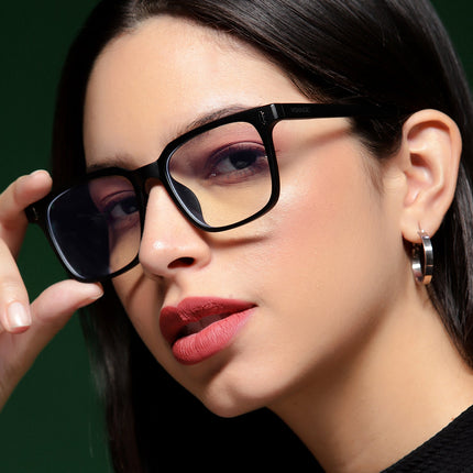 Voyage Air Matt Black Square Eyeglasses for Men & Women - MG4594-C2