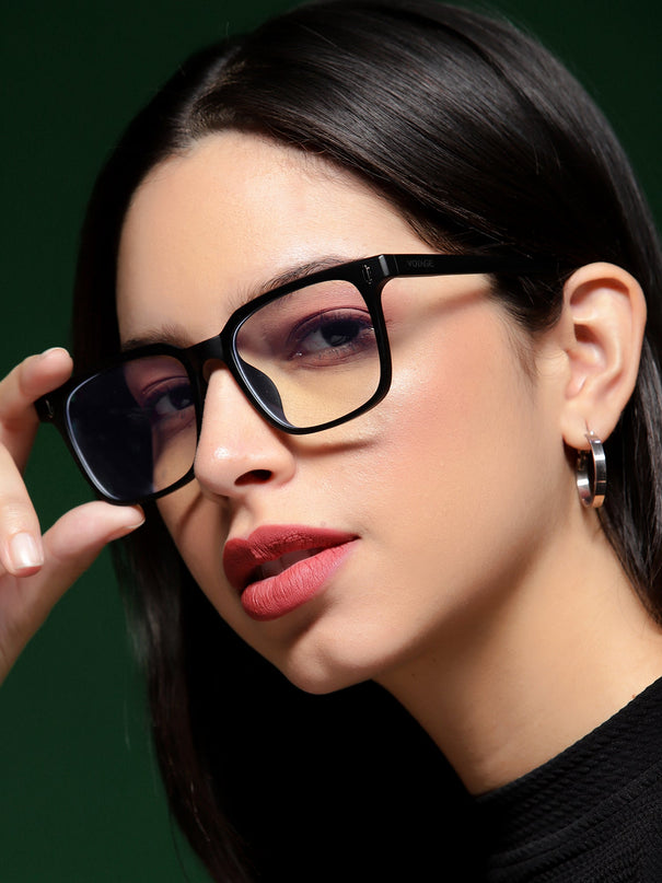 Voyage Air Matt Black Square Eyeglasses for Men & Women - MG4594-C2