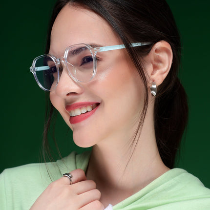 Voyage Air Transparent Round Eyeglasses for Men & Women - MG4391-C4