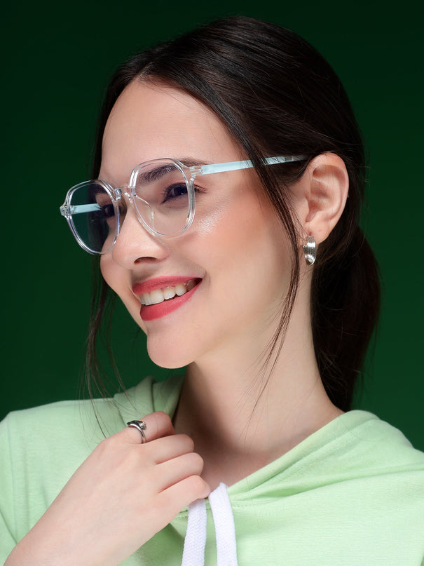 Voyage Air Transparent Round Eyeglasses for Men & Women - MG4391-C4