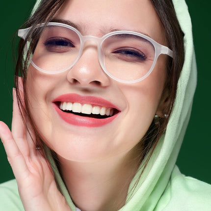 Voyage Air Transparent Round Eyeglasses for Men & Women - MG4378-C5