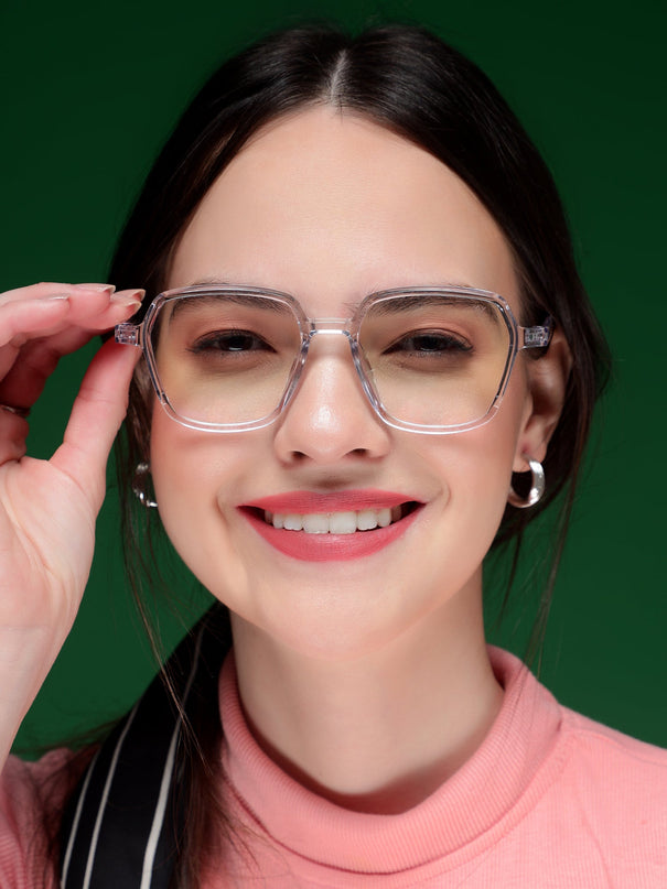 Voyage Air Grey Square Eyeglasses for Men & Women - MG4393-C3