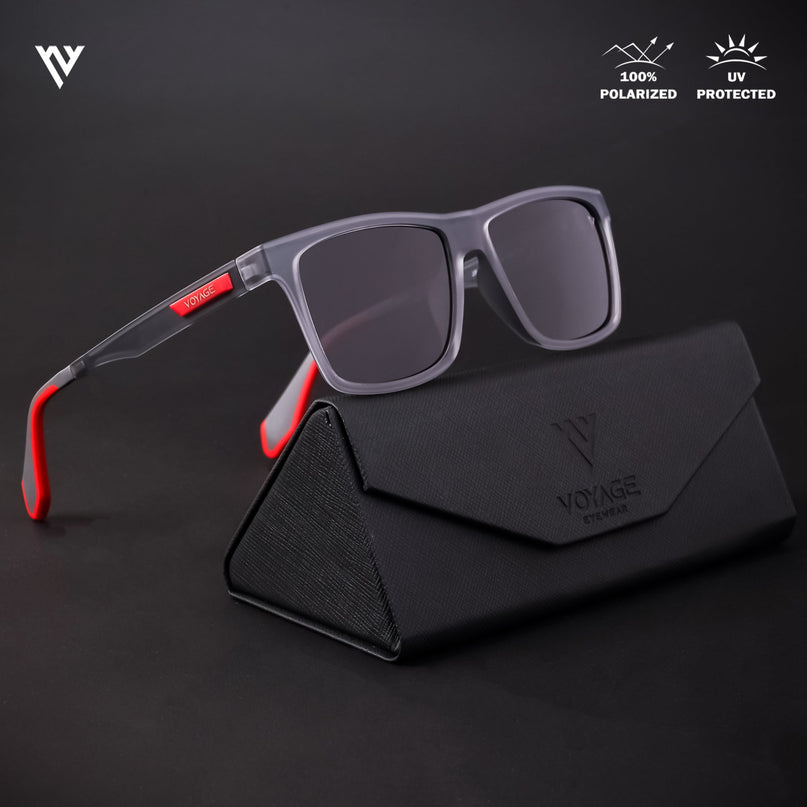 Active Grey Wayfarer Polarized Sunglasses - PMG4475