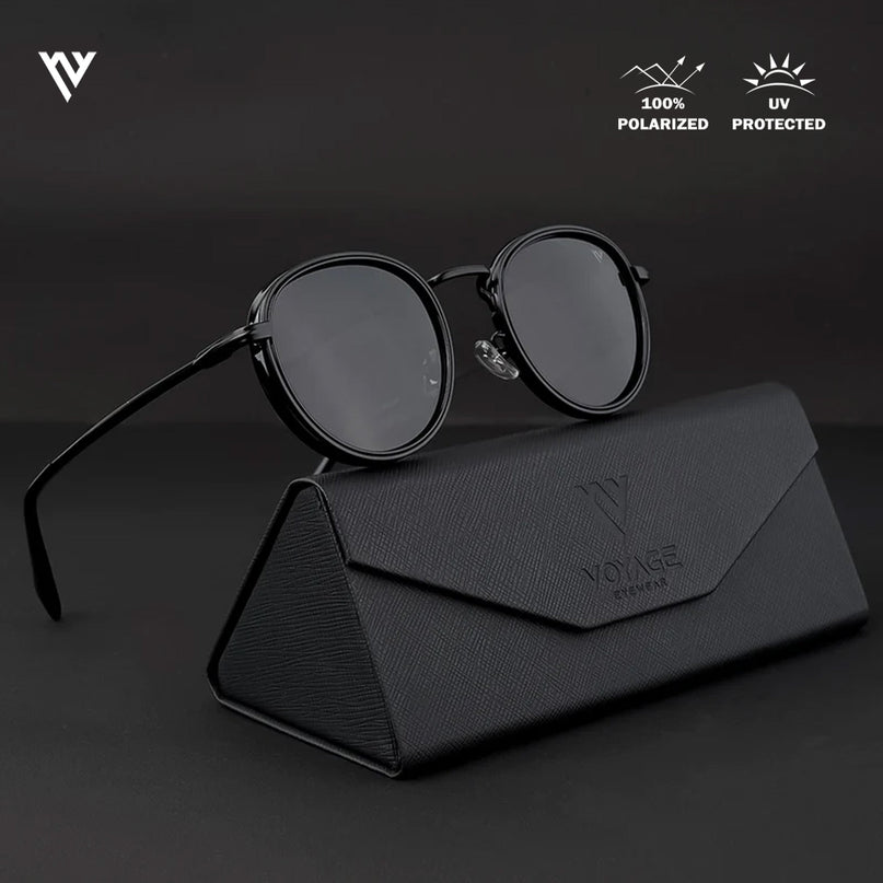 Captain | Matte Black Wayfarer Polarized Sunglasses - PMG3980
