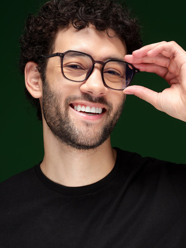 Voyage Air Grey Square Eyeglasses for Men & Women - MG4587-C3