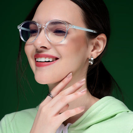 Voyage Air Transparent Round Eyeglasses for Men & Women - MG4380-C3