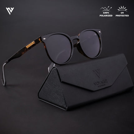 Active Black Round Polarized Sunglasses - PMG4473