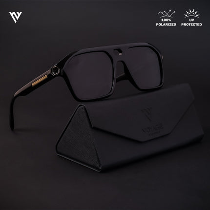 Ridge | Shine Black Wayfarer Polarized Sunglasses - PMG4346