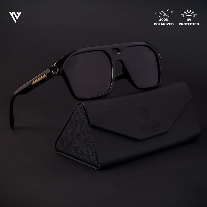 Ridge | Shine Black Wayfarer Polarized Sunglasses - PMG4346