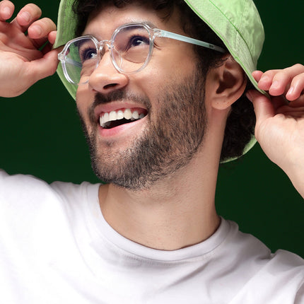 Voyage Air Transparent Round Eyeglasses for Men & Women - MG4391-C4