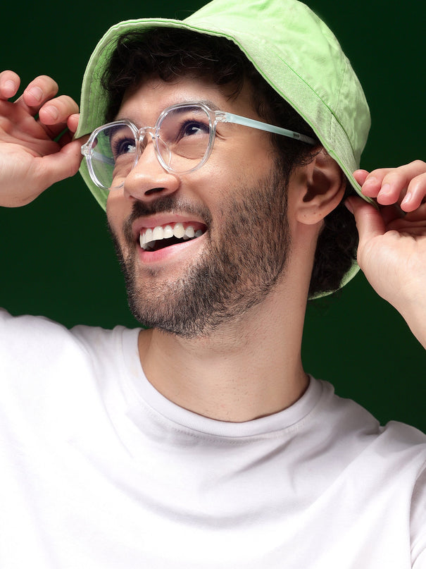 Voyage Air Transparent Round Eyeglasses for Men & Women - MG4391-C4