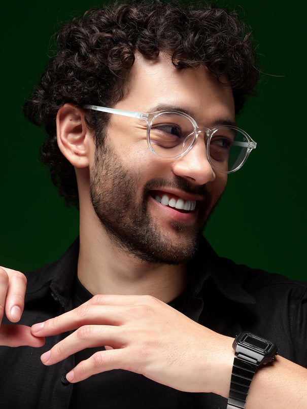 Voyage Air Transparent Round Eyeglasses for Men & Women - MG4380-C3