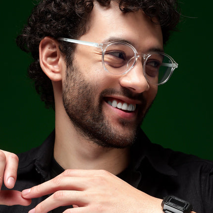 Voyage Air Transparent Round Eyeglasses for Men & Women - MG4380-C3