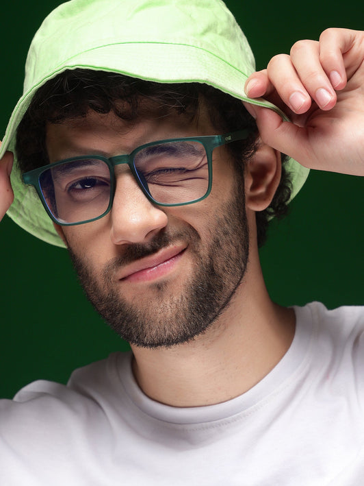 Voyage Air Green Square Eyeglasses for Men & Women - MG4548