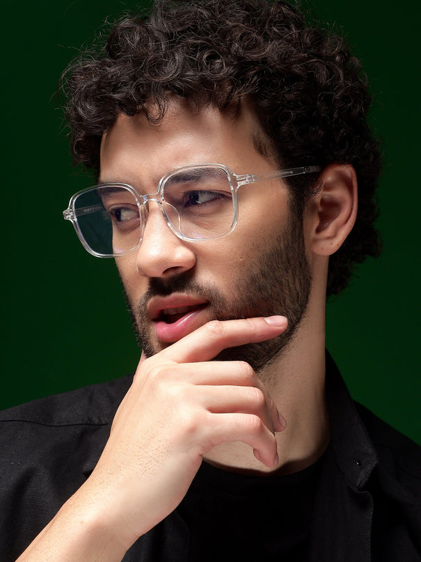 Voyage Air Transparent Square Eyeglasses for Men & Women - MG4384-C2