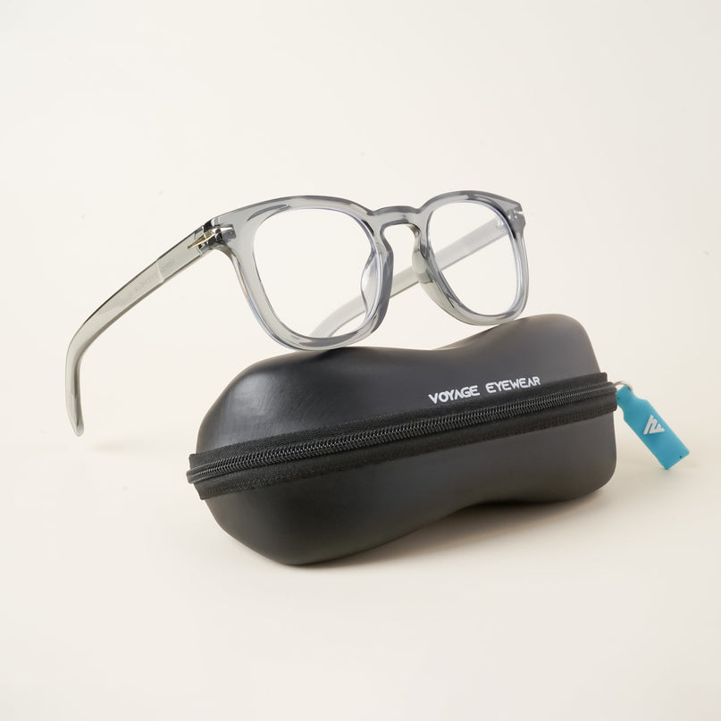 Voyage Light Grey Square Eyeglasses for Men & Women - MG4825-C3