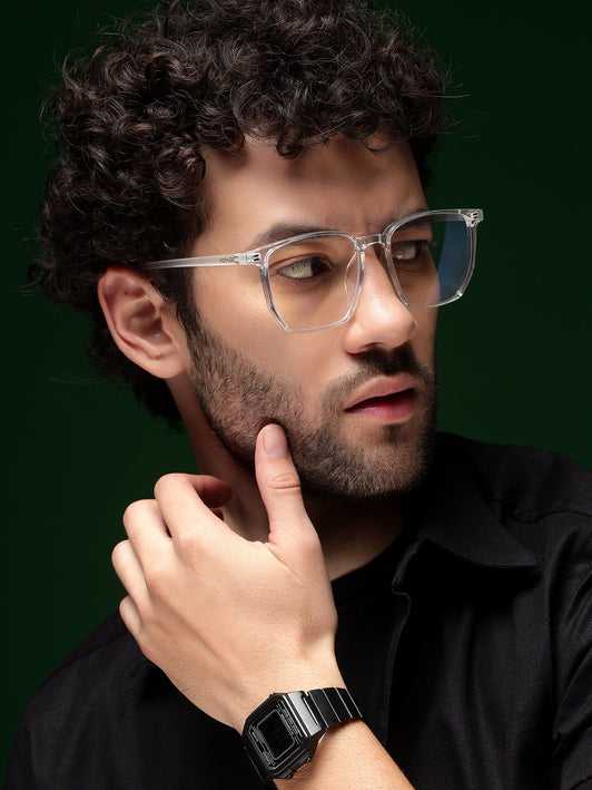 Voyage Air Clear Square Eyeglasses for Men & Women - MG4559-C3
