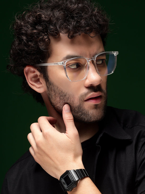 Voyage Air Clear Square Eyeglasses for Men & Women - MG4559-C3