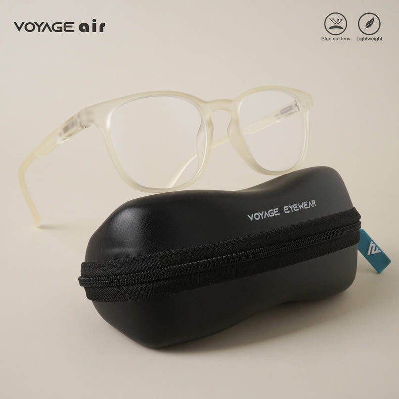 Voyage Air Light Yellow Square Eyeglasses for Men & Women - MG4728-C2
