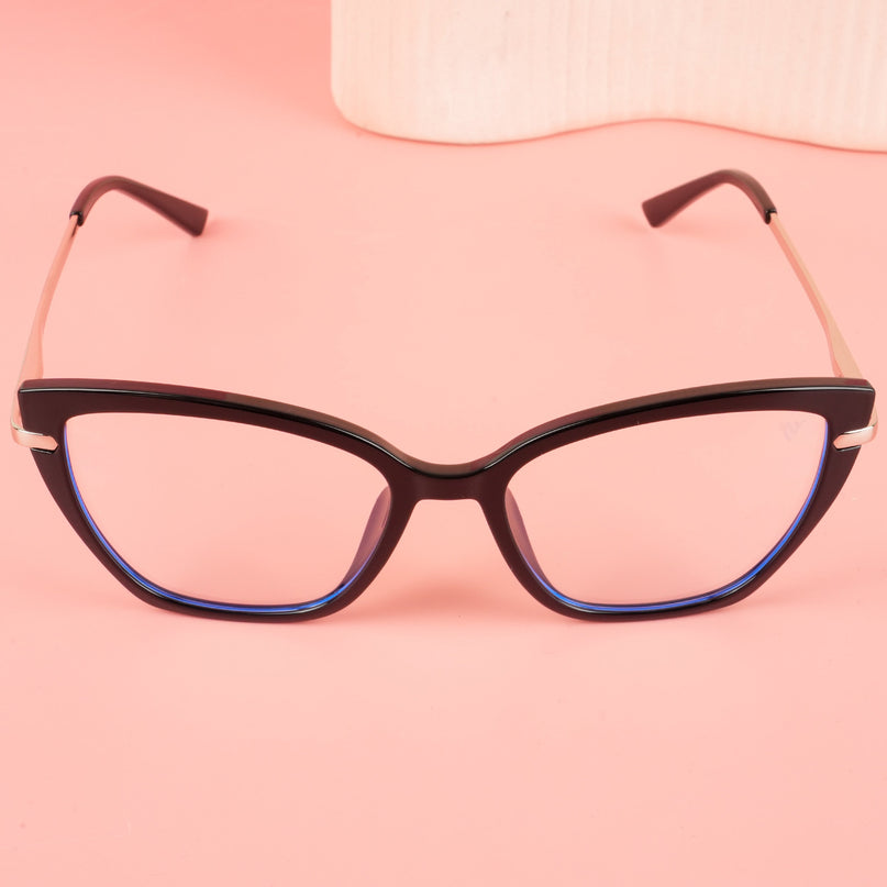 Voyage Glam Black Cateye TR Clip-On Polarized Sunglasses for Women - PMG4817-C1