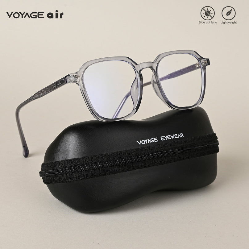 Voyage Air Light Grey Square Eyeglasses for Men & Women - MG4589-C2