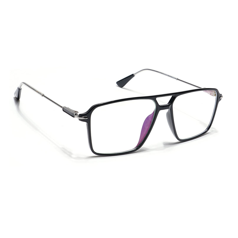 Voyage Visionary Shine Black Wayfarer Eyeglasses for Men & Women - SLMG6353-C2