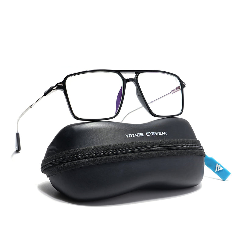 Voyage Visionary Shine Black Wayfarer Eyeglasses for Men & Women - SLMG6353-C2