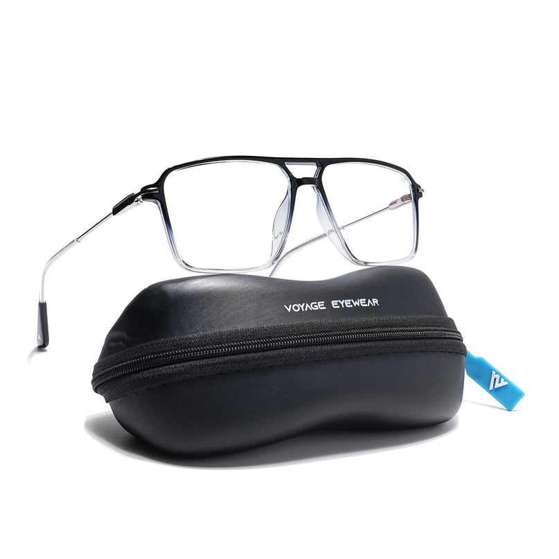Voyage Visionary Black & Transparent Wayfarer Eyeglasses for Men & Women - SLMG6356-C5