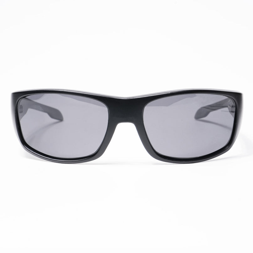 Eyejack Wrap Around Polarized Sunglasses for Men & Women (Black Lens | Matt Black Frame - 20212PCL538-C1)
