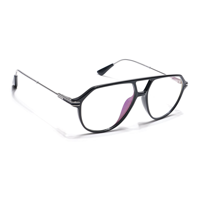 Voyage Visionary Shine Black Wayfarer Eyeglasses for Men & Women - SLMG6410-C1