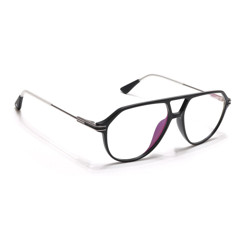 Voyage Zentrix Matt Black Aviator Metal Eyeglasses for Men & Women - SLMG6438-C1