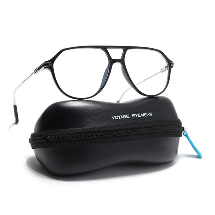 Voyage Zentrix Matt Black Aviator Metal Eyeglasses for Men & Women - SLMG6438-C1