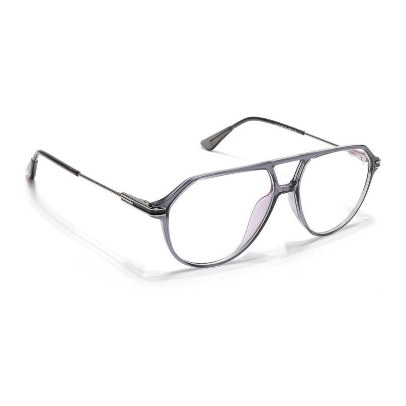 Voyage Zentrix Grey Aviator Metal Eyeglasses for Men & Women - SLMG6439-C2