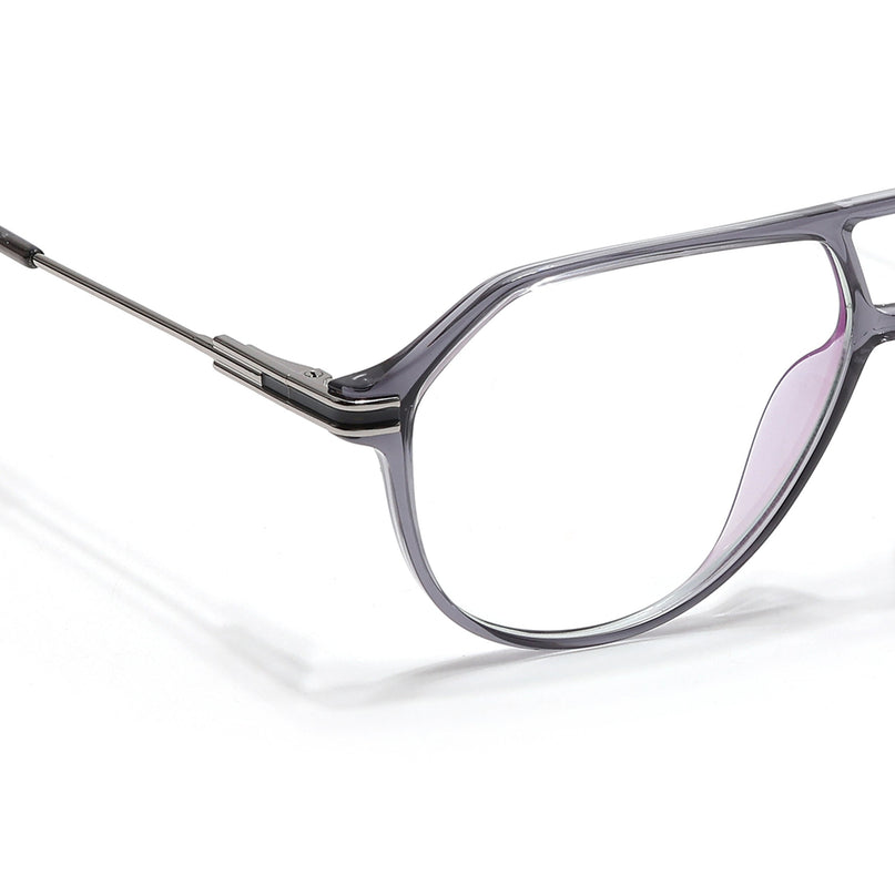 Voyage Zentrix Grey Aviator Metal Eyeglasses for Men & Women - SLMG6439-C2